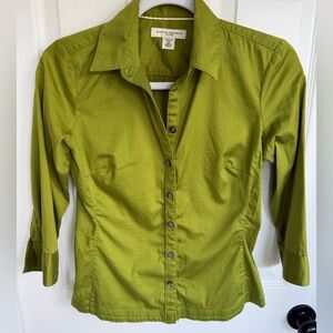 Banana Republic Olive Green Button-Down Shirt 98% Cotton
